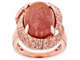 16x12mm Oval Sunstone Copper Ring