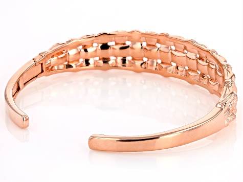 Copper Basket-weave Textured Cuff Bracelet