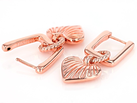 Copper Heart Dangle Earrings