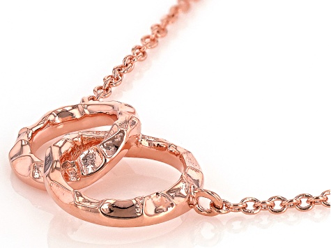Copper Interlocking Rings Station Necklace