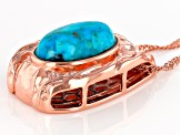 Blue Turquoise Hammered Copper Pendant with Chain