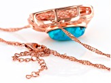 Blue Turquoise Hammered Copper Pendant with Chain