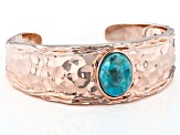 Blue Turquoise Hammered Copper Cuff Bracelet