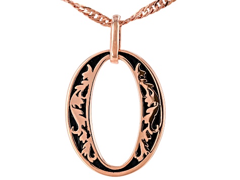 Open Circle Design Copper Pendant with Chain