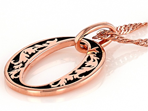 Open Circle Design Copper Pendant with Chain