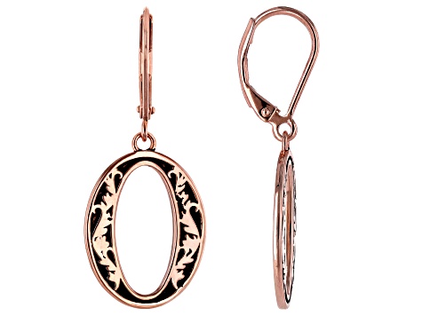 Open Circle Design Copper Dangle Earrings