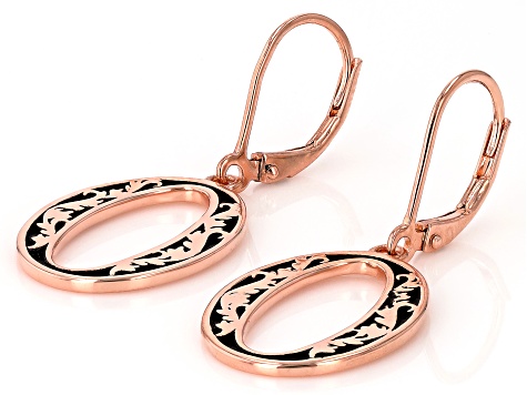 Open Circle Design Copper Dangle Earrings