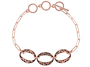 Open Circle Design Copper Toggle Bracelet