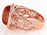 14x12mm Oval Sunstone Dragonfly Copper Ring