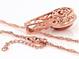 14x12mm Oval Sunstone Copper Pendant with Chain
