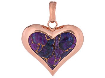 Picture of 31x21mm Purple Turquoise Copper Heart Enhancer