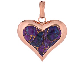 31x21mm Purple Turquoise Copper Heart Enhancer
