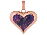 31x21mm Purple Turquoise Copper Heart Enhancer