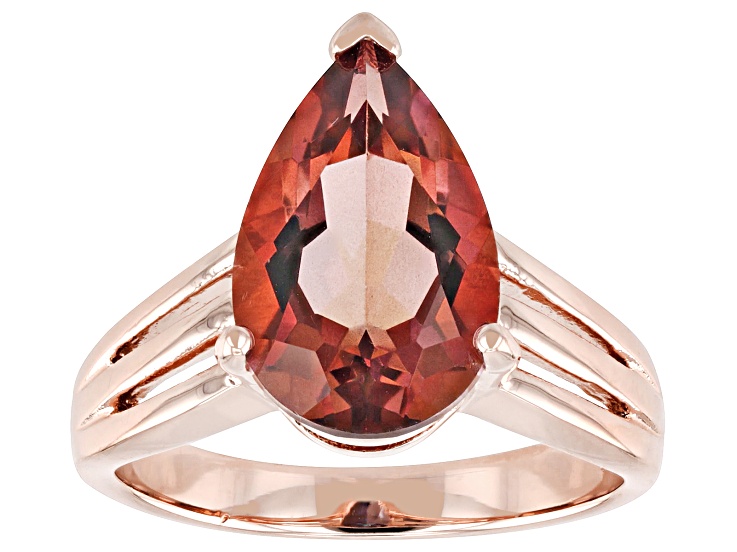 Pear Shaped What I Want™ Quartz Copper Solitaire Ring 4.15ct