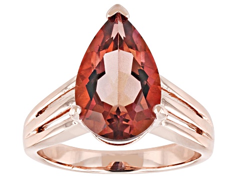 Pear Shaped What I Want™ Quartz Copper Solitaire Ring 4.15ct
