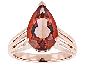 Pear Shaped What I Want™ Quartz Copper Solitaire Ring 4.15ct