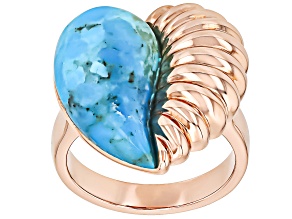20x11mm Turquoise Copper Heart Ring