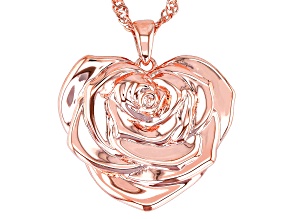 Copper Rose Pendant With Chain