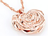 Copper Rose Pendant With Chain