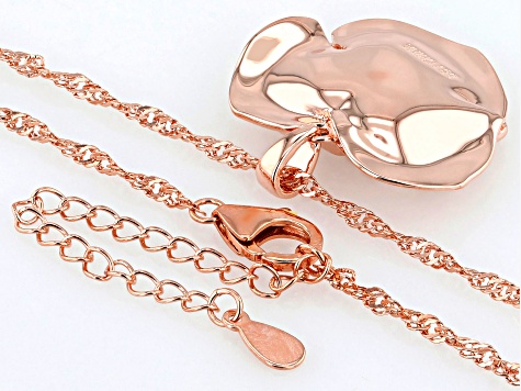 Copper Rose Pendant With Chain