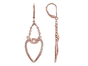 Textured Copper Heart Dangle Earrings