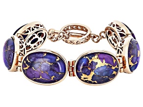 20x14mm Purple Turquoise Copper Bracelet