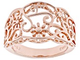 Copper Floral Band Ring