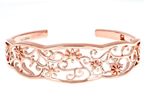 Copper Floral Cuff Bracelet