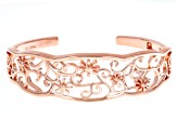 Copper Floral Cuff Bracelet