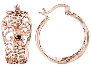 Picture of Copper Floral Hoop Earrings
