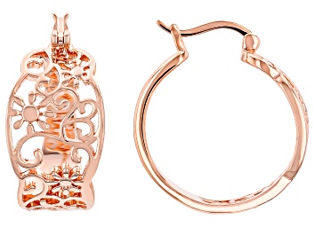 Picture of Copper Floral Hoop Earrings