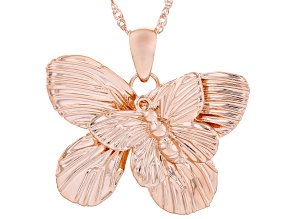 Copper Butterfly Pendant With Chain