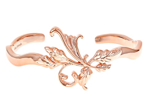 Copper Leaf Bangle Bracelet