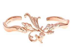 Copper Leaf Bangle Bracelet