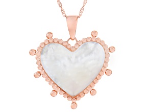 Mother-of-Pearl Copper Heart Pendant With Chain