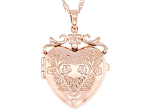 Copper Heart Locket Pendant With Chain