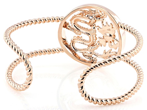 Cultured Freshwater Pearl Copper Dragon Cuff Bracelet