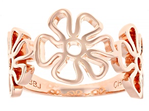 Copper Floral Band Ring