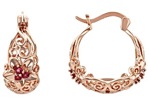 Pink Topaz Copper Hoop Earrings  0.43ctw