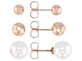 Copper Necklace, Bracelet, & 10mm Cultured Freshwater Pearl Earring Set of 12 With Gift Box