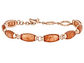 Sunstone Quartz Copper Station Bracelet