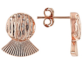 Copper Textured Stud Drop Earrings