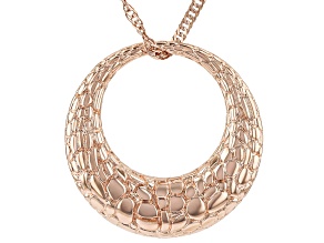 Copper Textured Circle Pendant With 18" Singapore Chain
