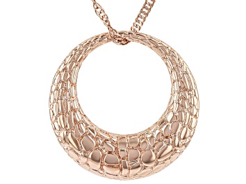 Picture of Copper Textured Circle Pendant With 18" Singapore Chain