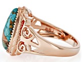 Blended Spiny Oyster Shell & Turquoise Copper Solitaire Ring