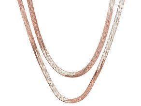 Copper 4mm Flat Snake Chain Necklace Set of 2