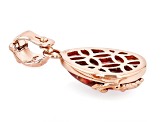 Pink & Orange Spiny Oyster Shell Copper Enhancer Pendant, 18X13mm