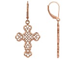 Copper Cross Dangle Earrings