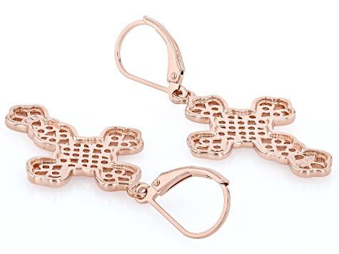 Copper Cross Dangle Earrings