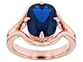 Blue Lab Created Spinel Copper Ring 4.00ct
